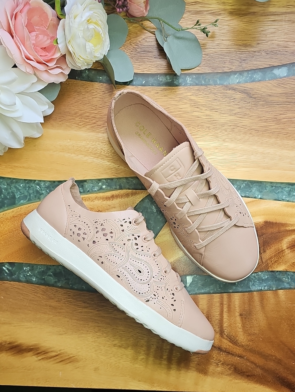 Cole Haan GrandPrø Tennis Lace-Up Sneaker Blush Pink | Size 7 Women (Narrow)